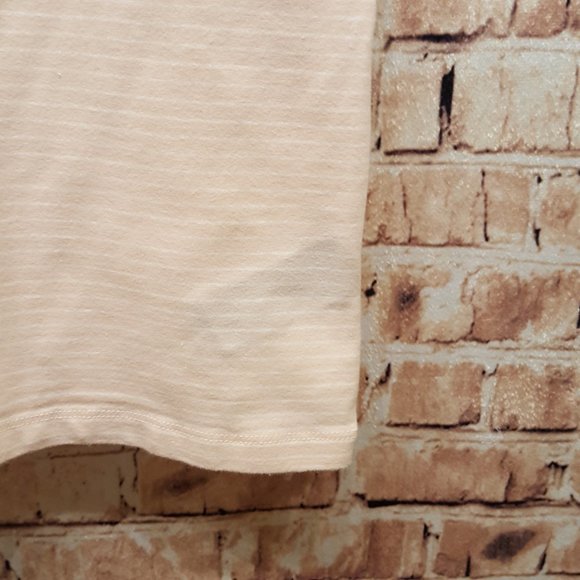 Lauren Ralph Lauren Light Peach/White Stripes T-Shirt 1X - Picture 7 of 10